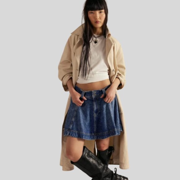 We The Free Wonderland Denim Skirt Color Canyon Land